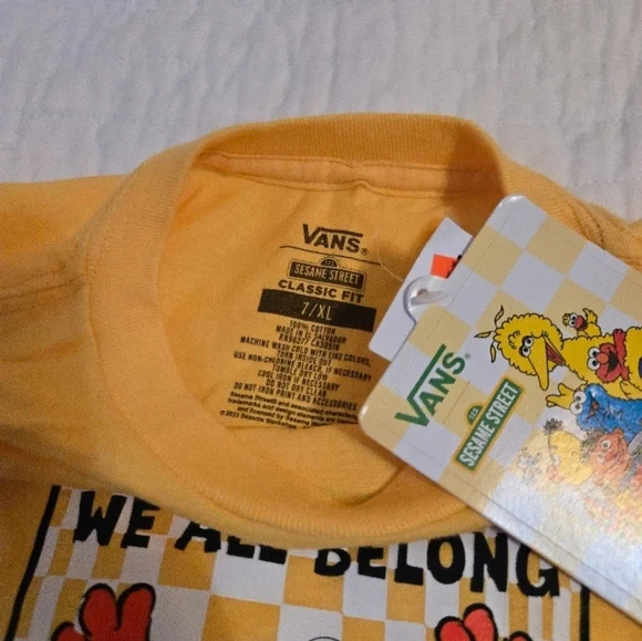 Vans Sesame Street Youth XL Kids Yellow Sesame Street T-Shirt 102025 - Picture 8 of 9